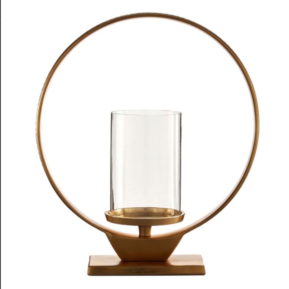 Premier Housewares Cirqua Large Gold Finish Candle Holder